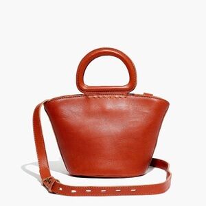 MADEWELL Westport Crossbody Leather Mini Tote Top Handle Bag in Canterbury Red
